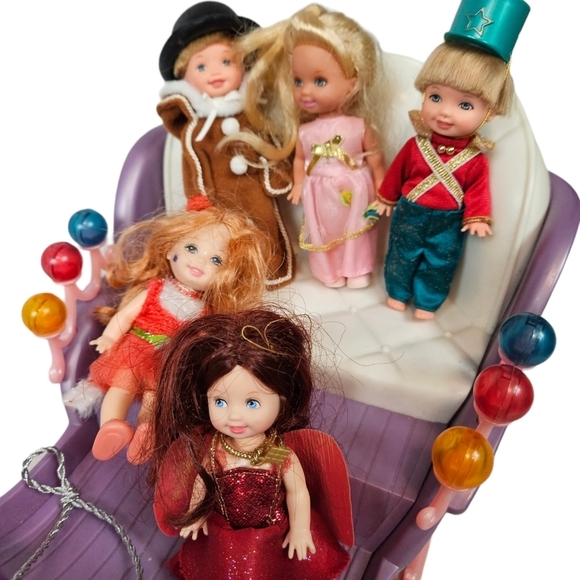 Rare Barbie Nutcracker Marzipan Candy Sleigh‎ & 5 Sugar Plum Fairies Play Set - Picture 6 of 15